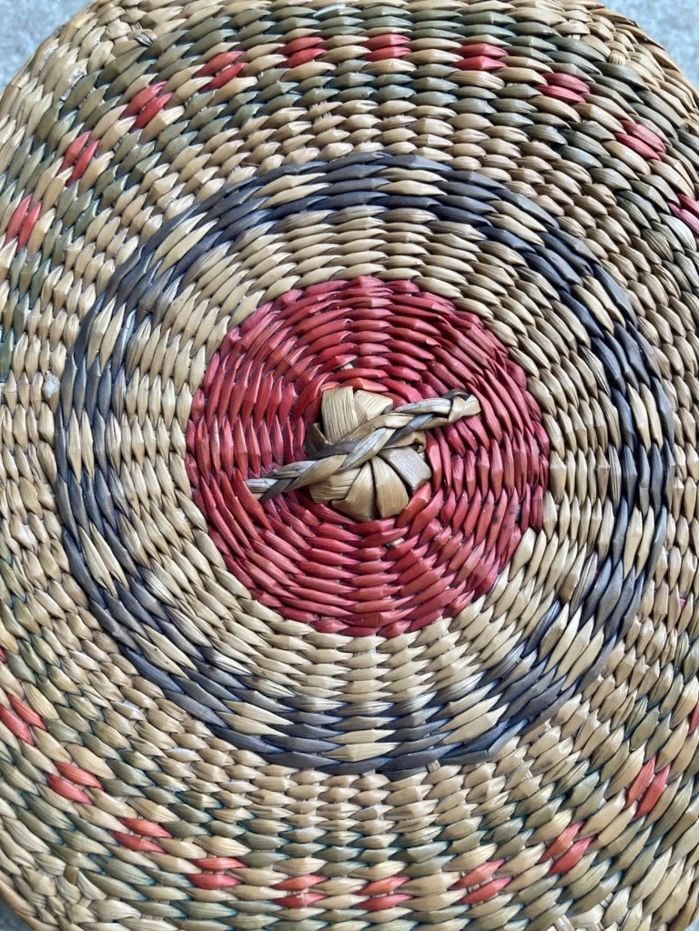 Handwoven Sweetgrass Hexagon Decorative Basket